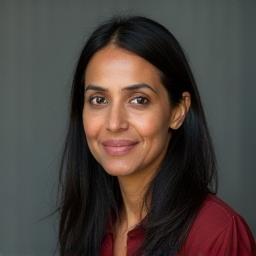 Headshot of Dr. Anya Sharma, a novelist
